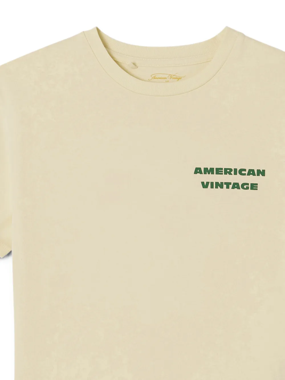 American Vintage Kids Fizvalley katoenen T-shirt met logoprint Beige