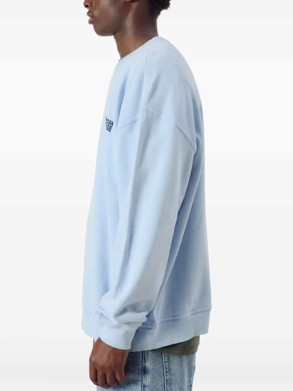 American Vintage Plizzy logo-print sweatshirt Blauw
