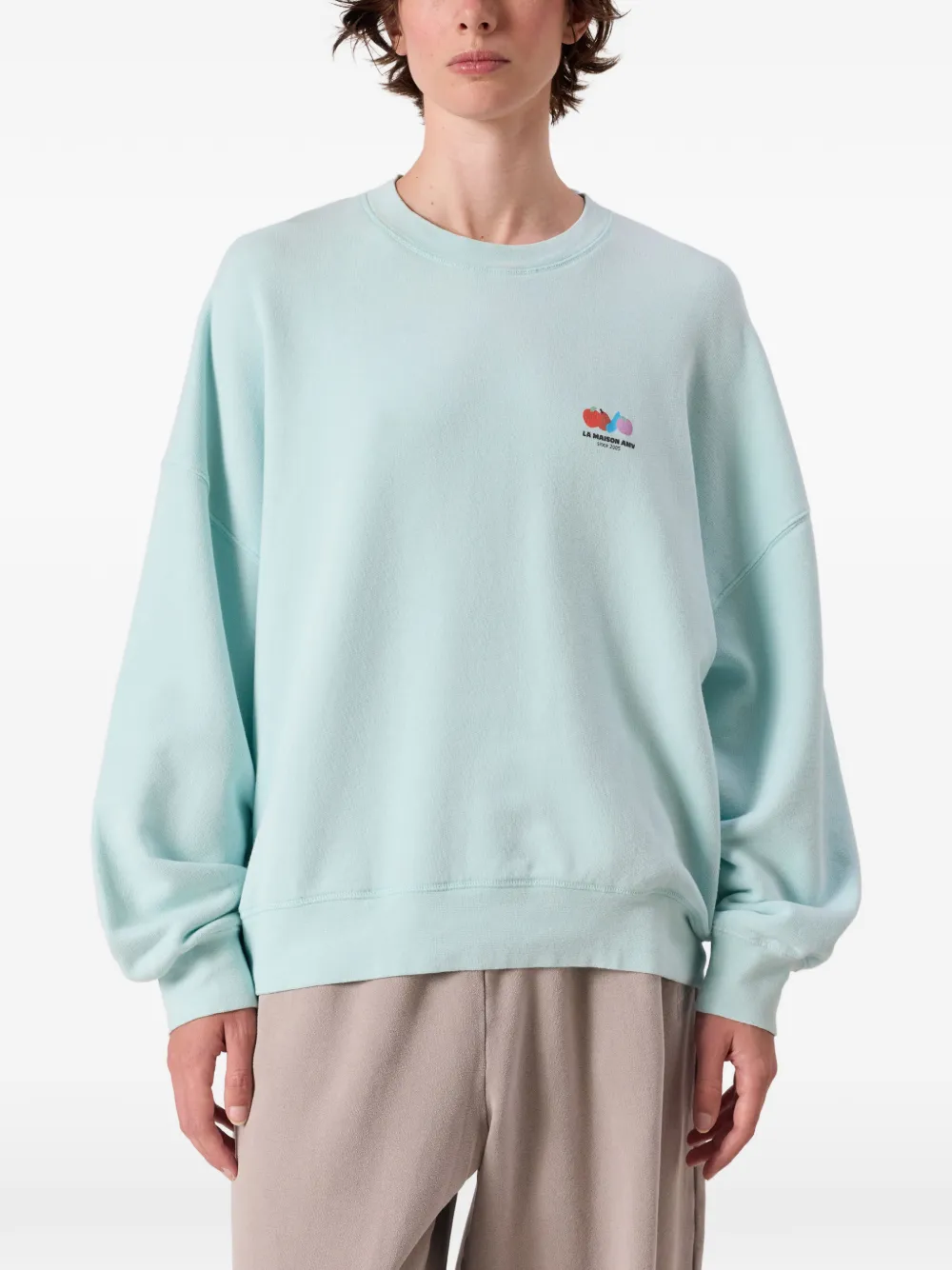 American Vintage Atubay sweater met logoprint Groen