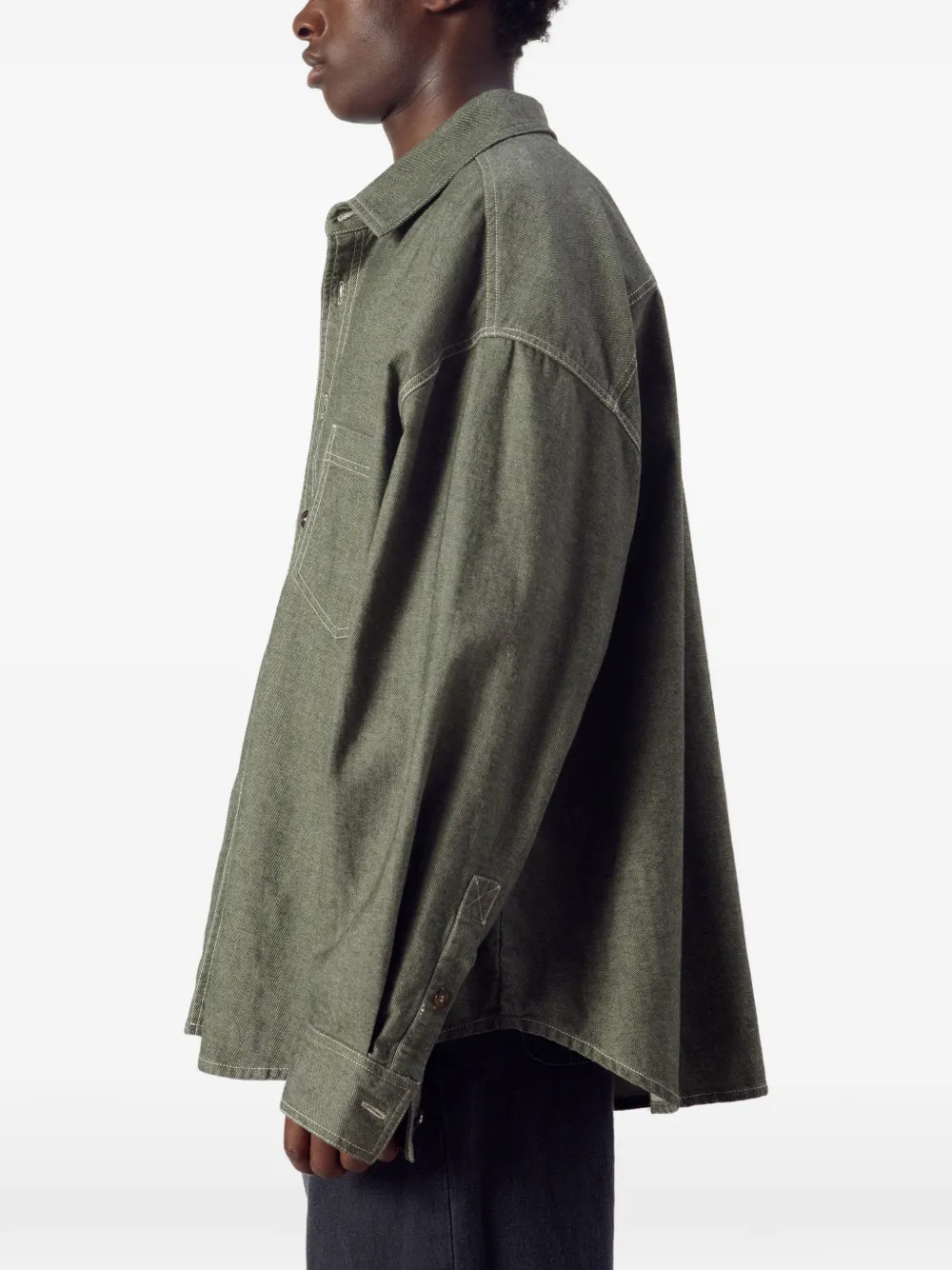 American Vintage Ruimvallend overhemd Groen