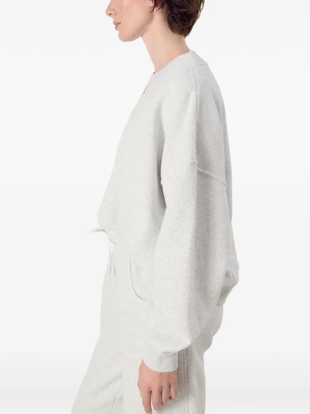 American Vintage Baptown sweater met V-hals Grijs