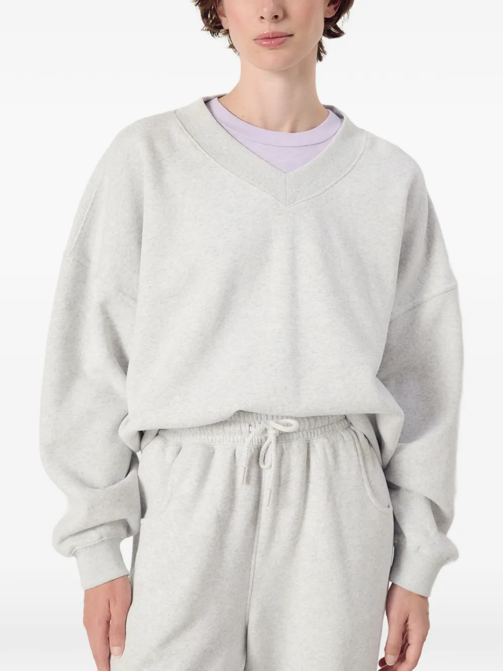 American Vintage Baptown sweater met V-hals Grijs