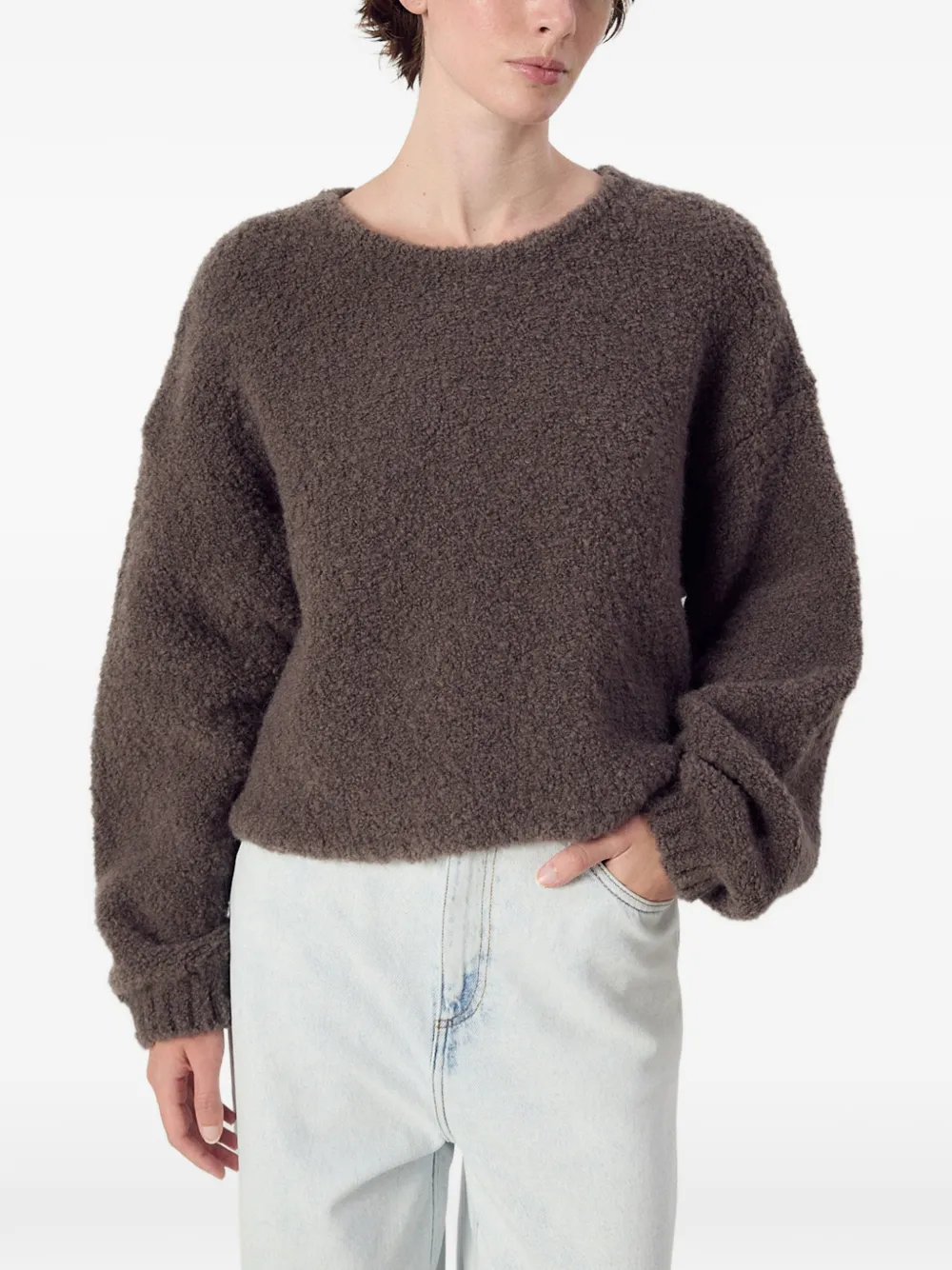 American Vintage Zolly bouclé-knit sweater Bruin