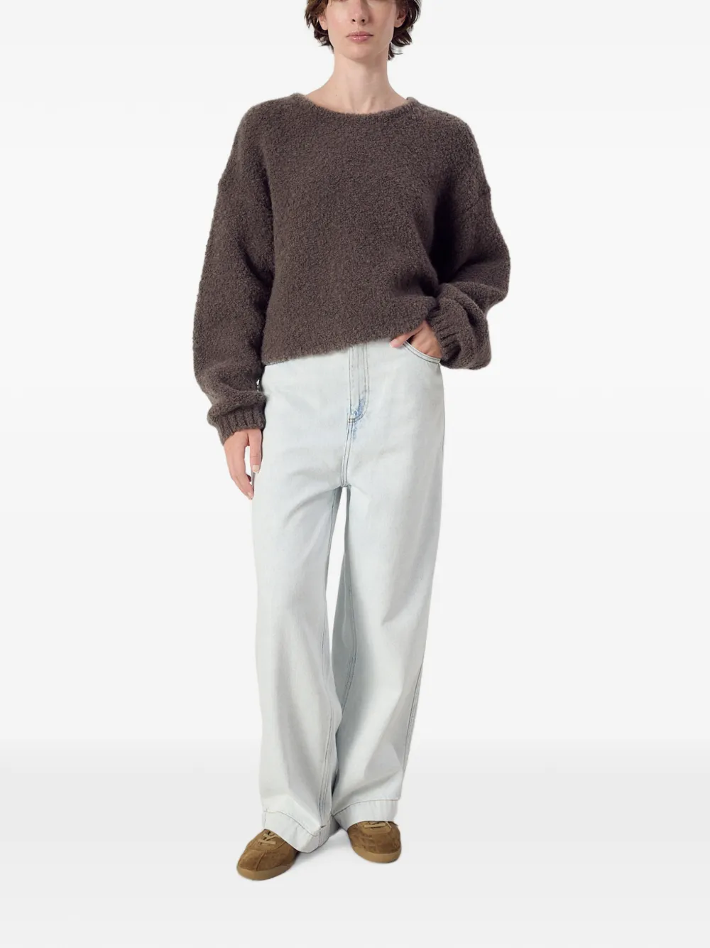 American Vintage Zolly bouclé-knit sweater Bruin
