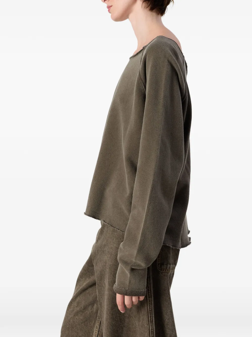 American Vintage Vibtown sweater met boothals Bruin