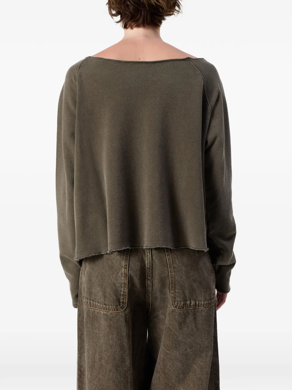 American Vintage Vibtown sweater met boothals Bruin