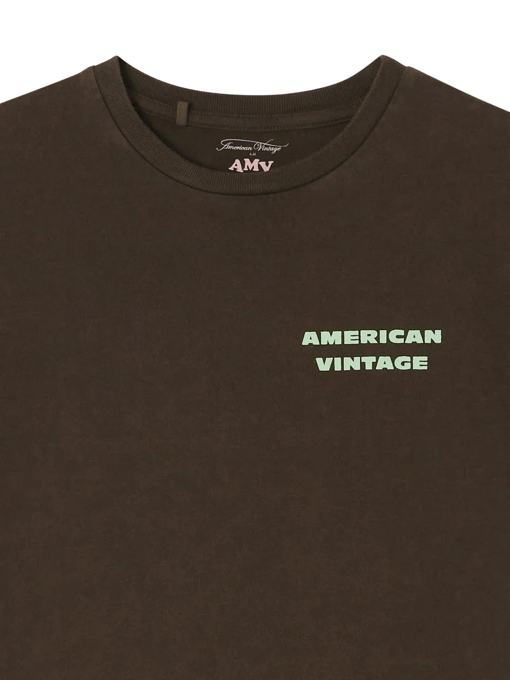 American Vintage Kids Fizvalley logoprinten T-shirt Bruin