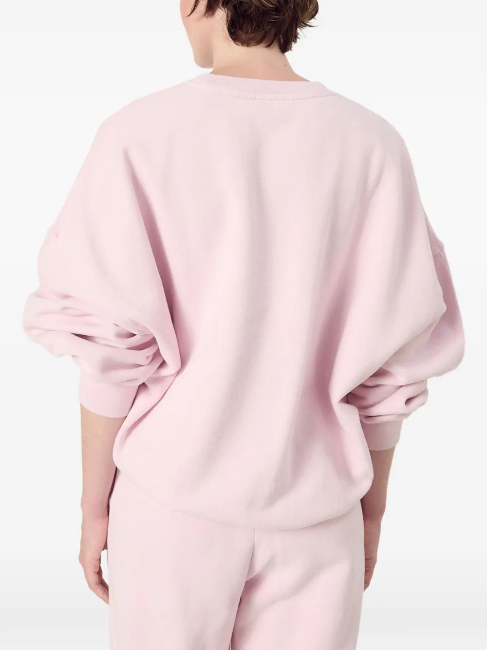 American Vintage Plizzy sweater met logopatch Roze