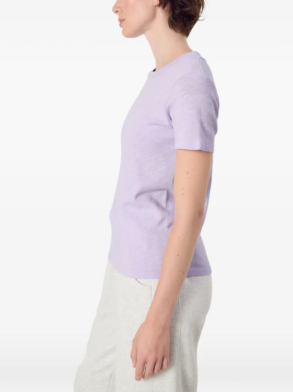 American Vintage Sonoma T-shirt met katoenen slub Paars