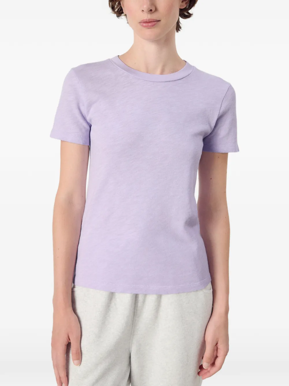 American Vintage Sonoma T-shirt met katoenen slub Paars