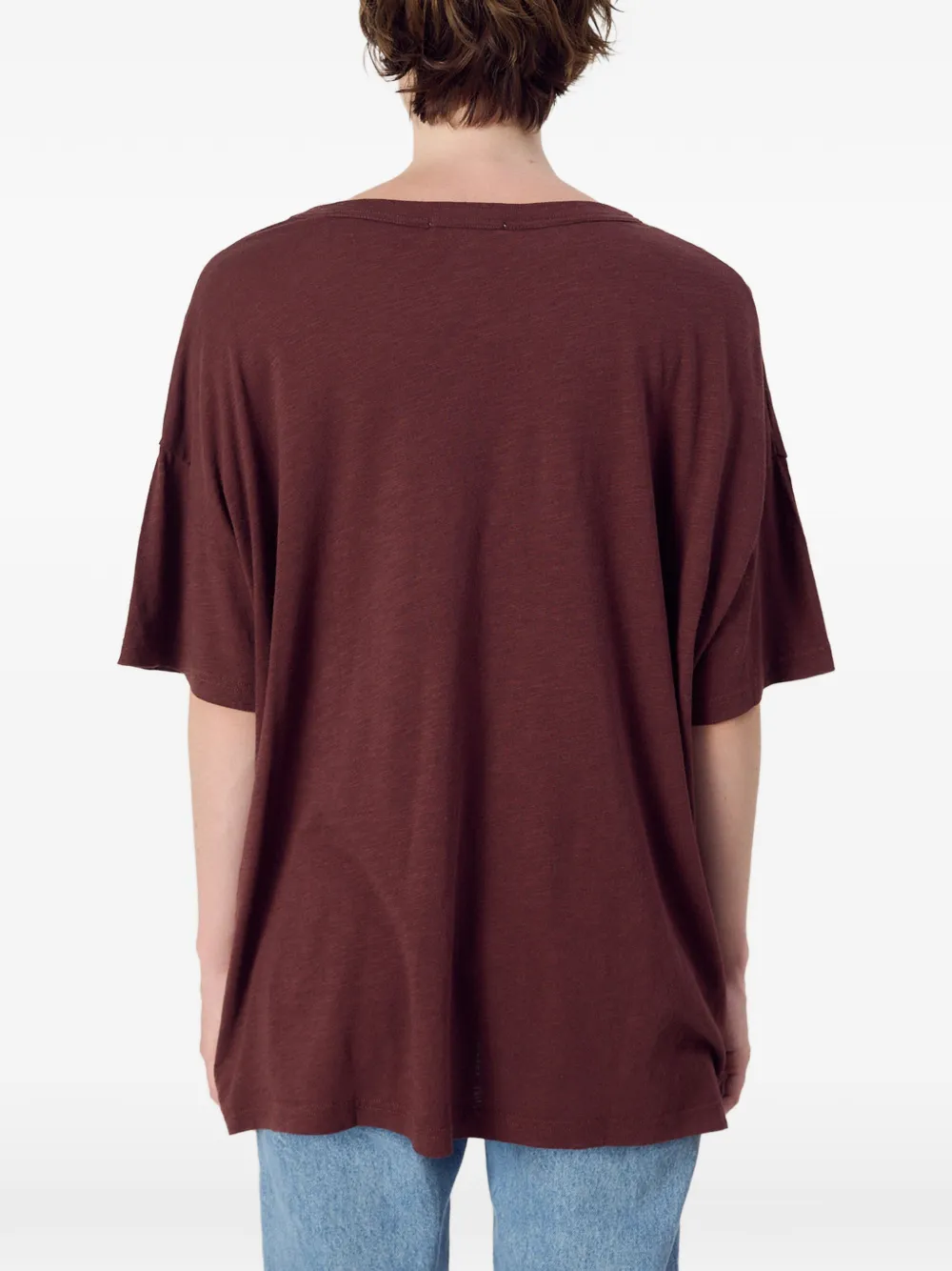 American Vintage Jacksonville geribbeld T-shirt Rood