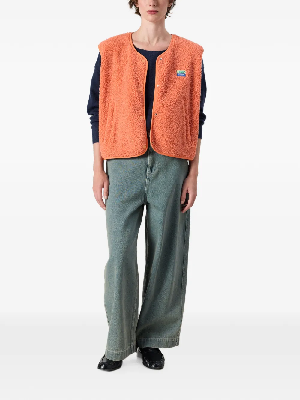 American Vintage Hoktown mouwloos jack met lammy-effect Oranje