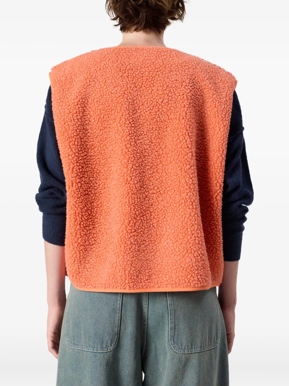 American Vintage Hoktown mouwloos jack met lammy-effect Oranje