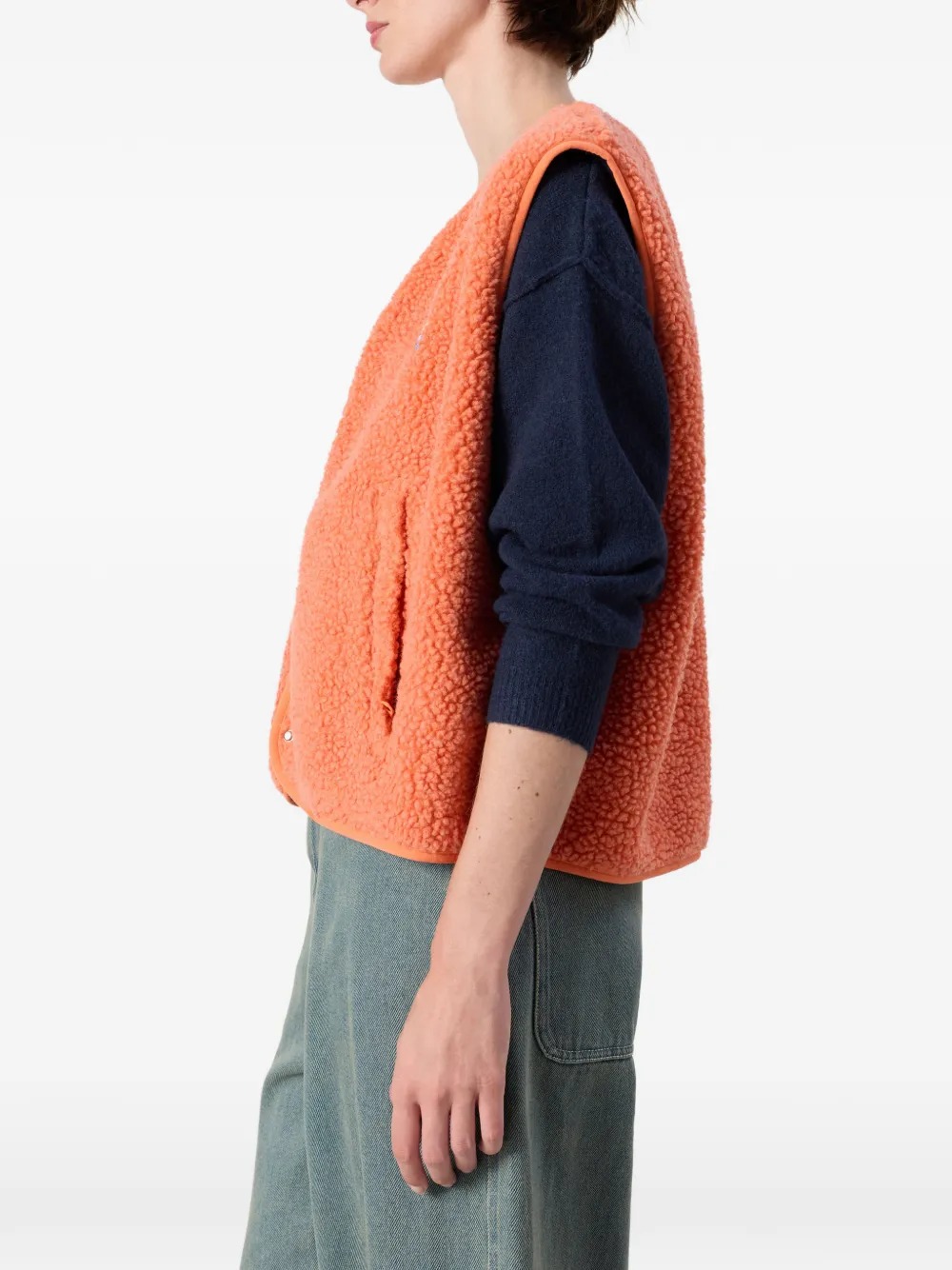 American Vintage Hoktown mouwloos jack met lammy-effect Oranje