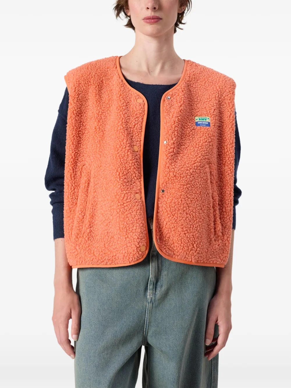 American Vintage Hoktown mouwloos jack met lammy-effect Oranje