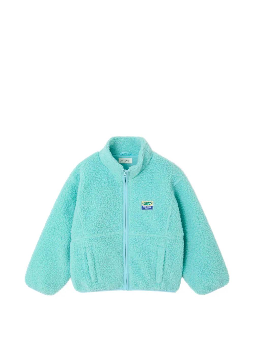 American Vintage Kids Hoktown shearling-texture jacket - Blau