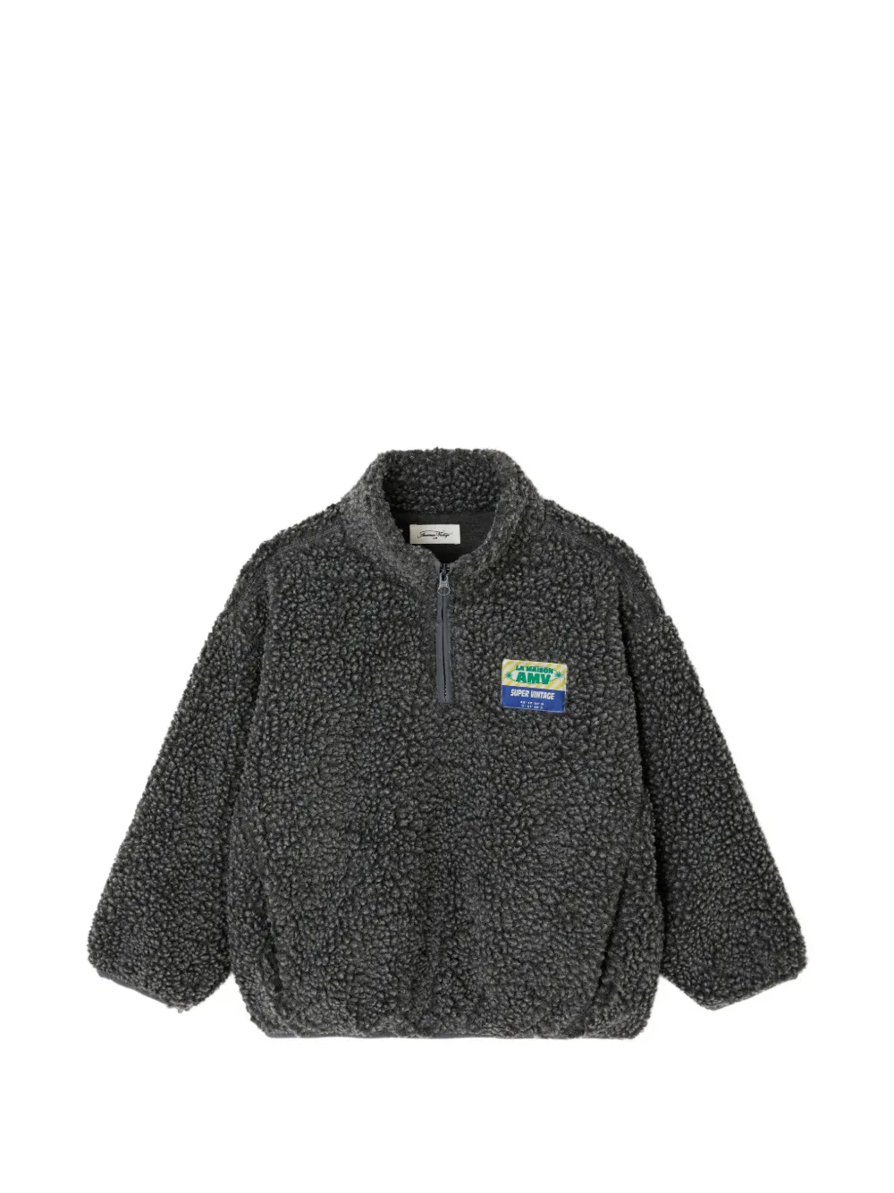 American Vintage Kids Hoktown shearling-effect sweatshirt - Grigio