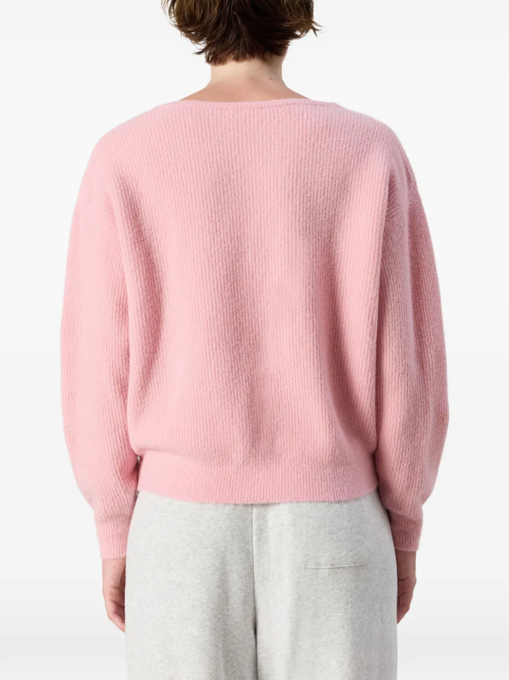 American Vintage Damsville trui met V-hals Roze