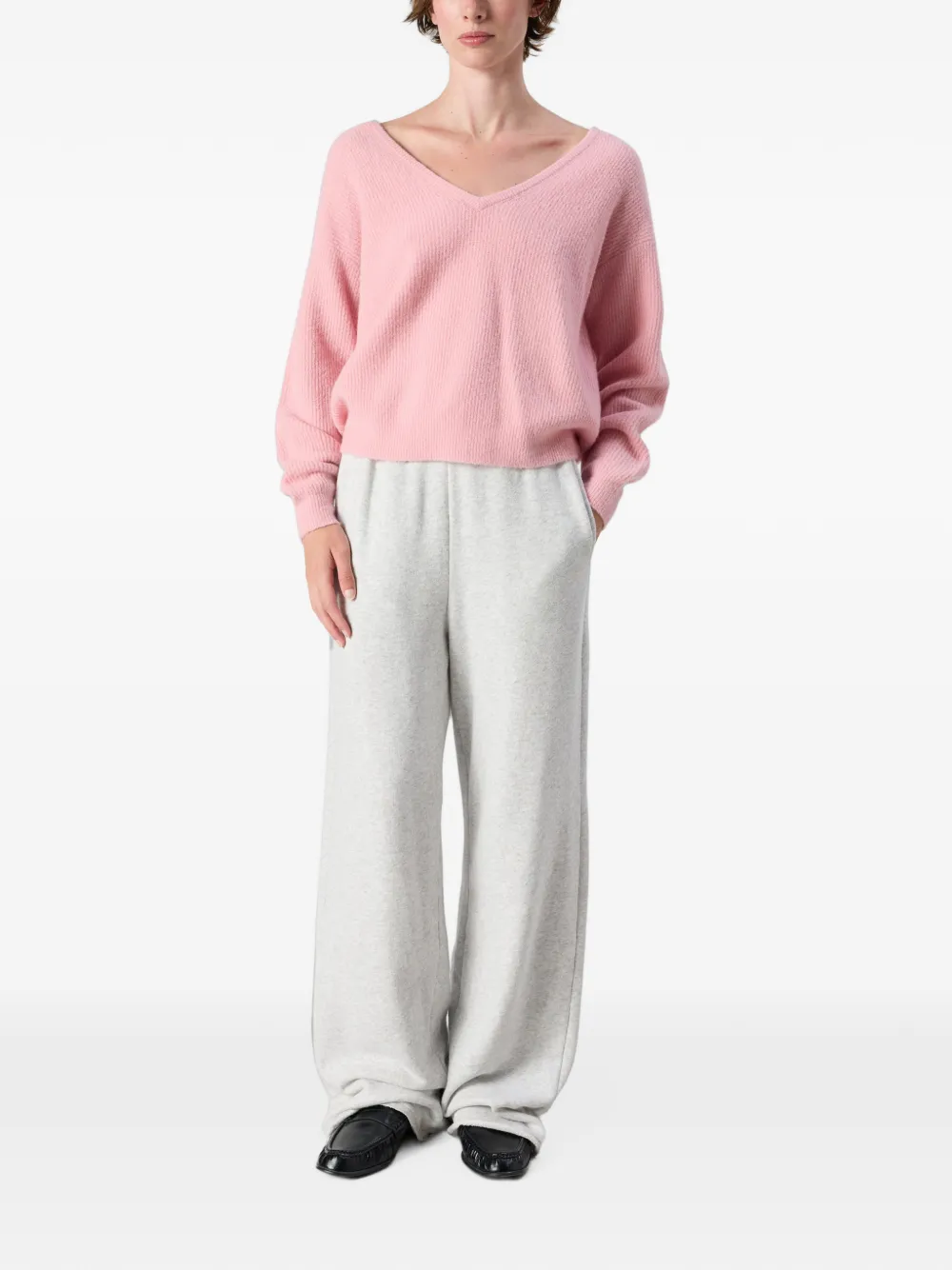 American Vintage Damsville trui met V-hals Roze