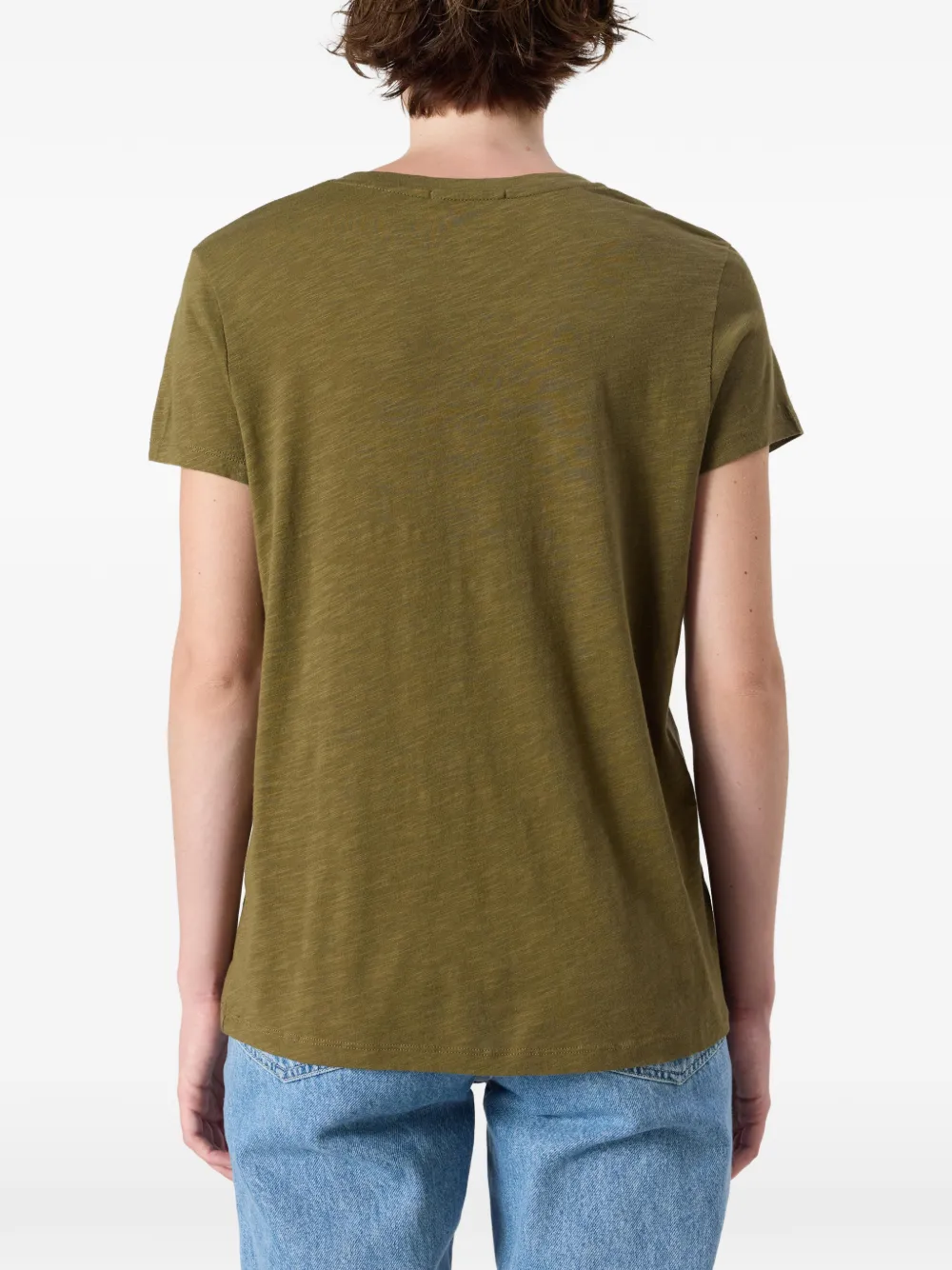 American Vintage Jacksonville T-shirt met U-hals Groen