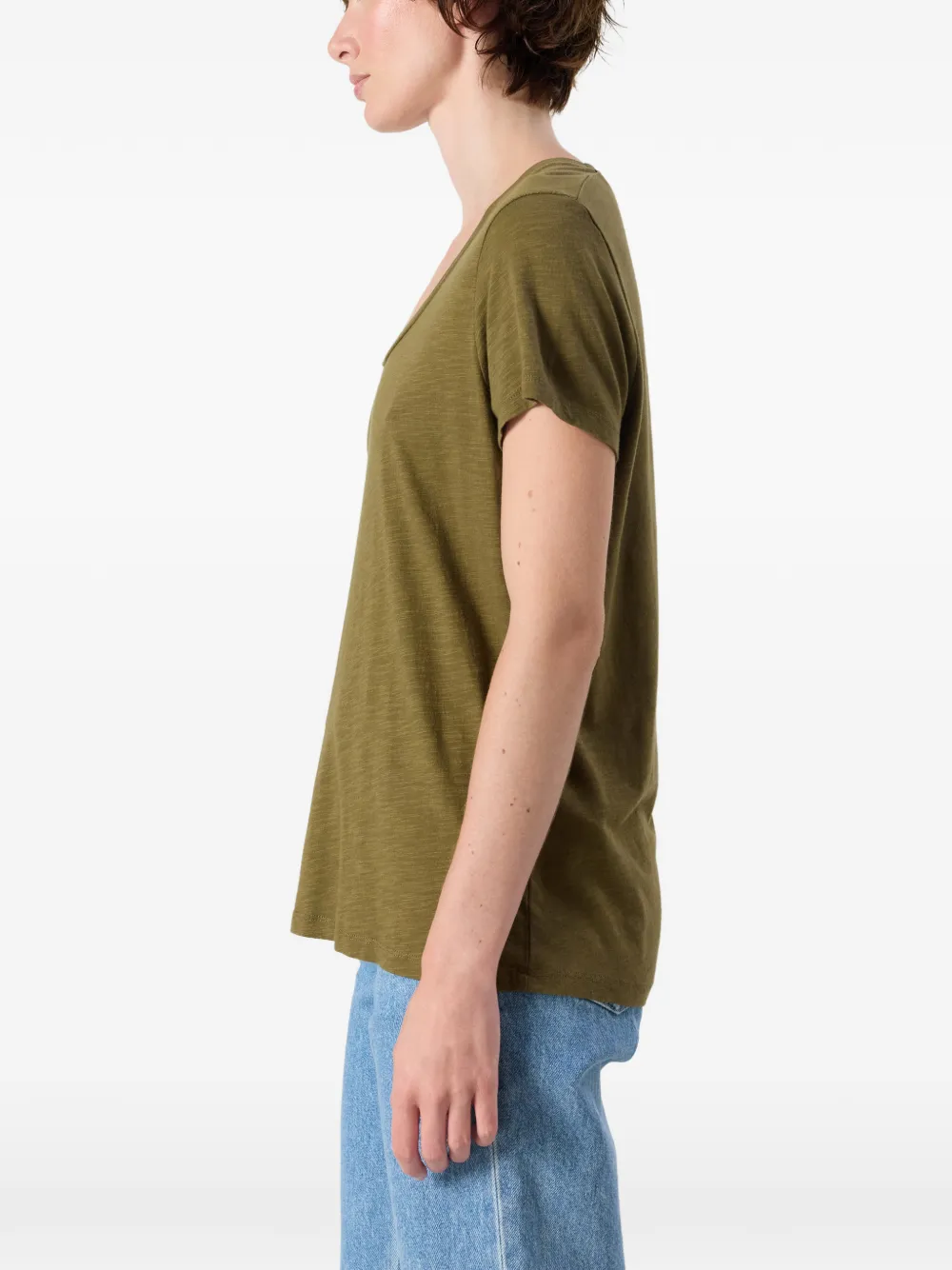American Vintage Jacksonville T-shirt met U-hals Groen