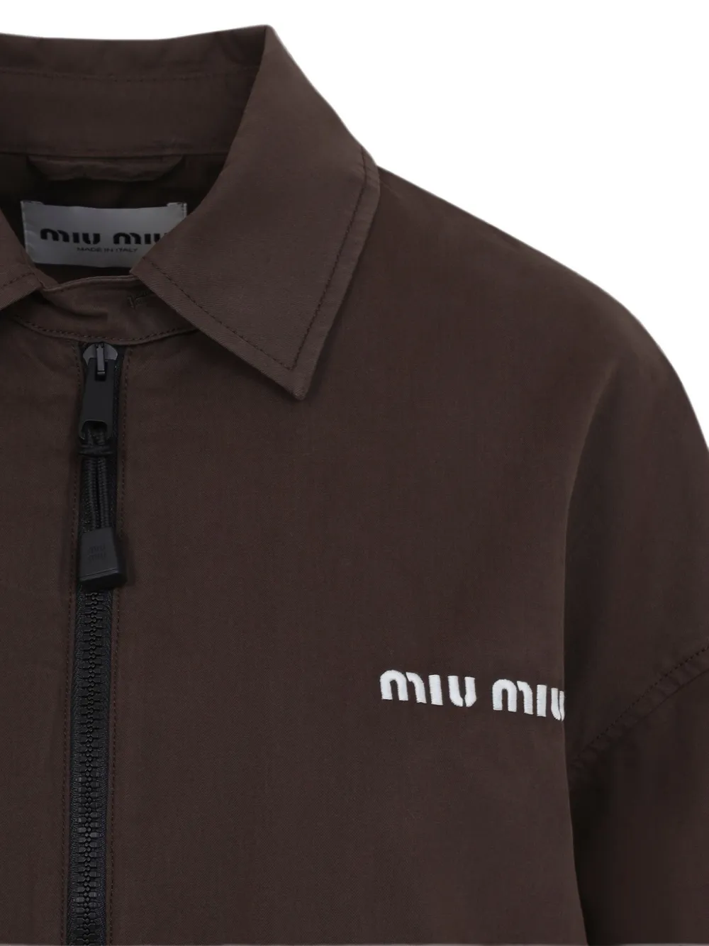 Miu Gabardine jack met verwassen effect Bruin