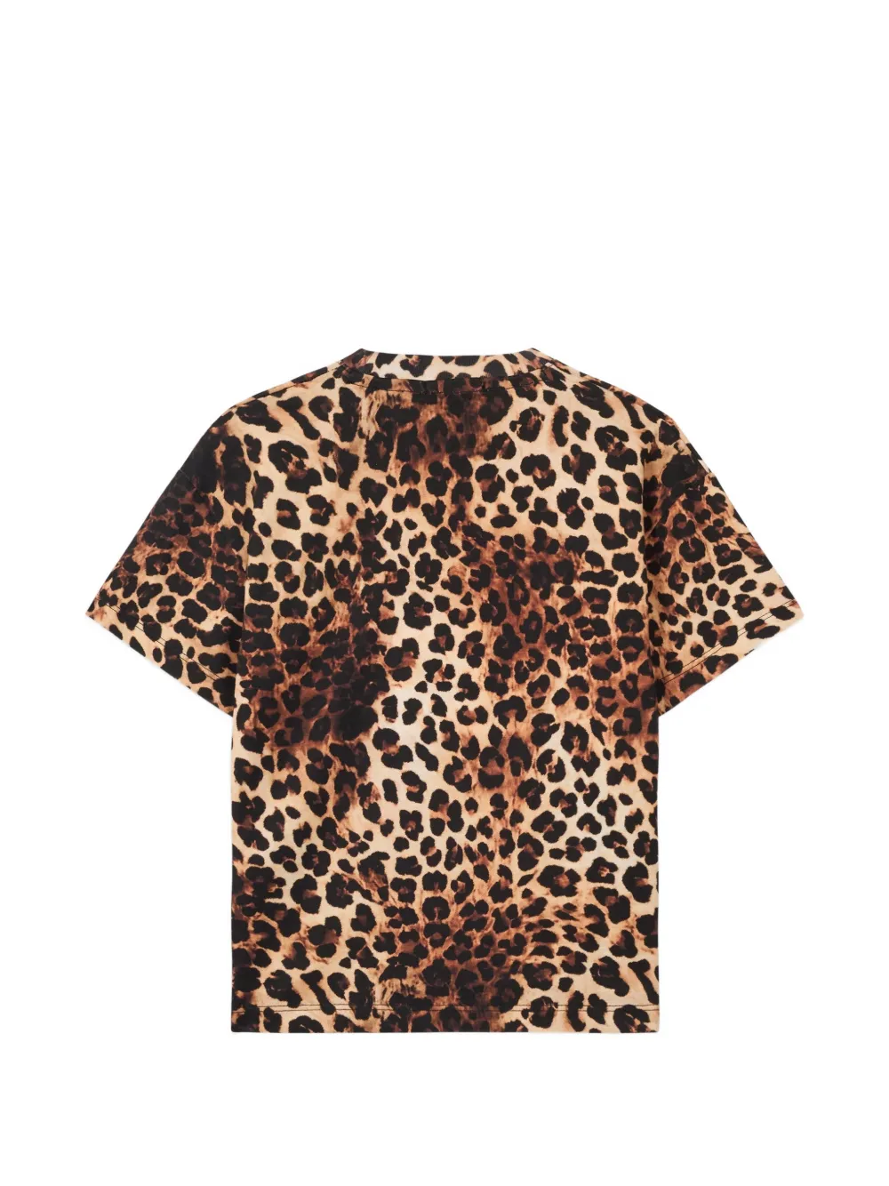 Gcds Kids T-shirt met luipaardprint en borduurwerk Bruin