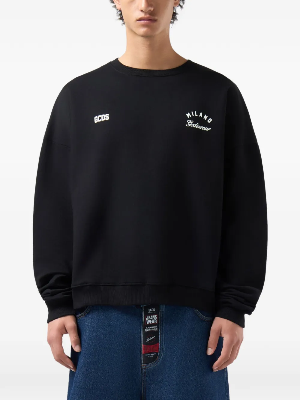 GCDS Sweater met logoprint Zwart
