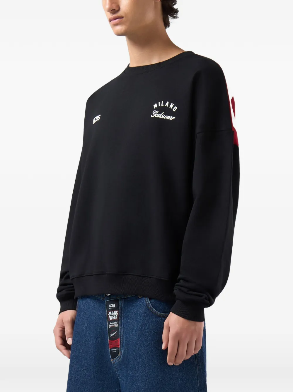 GCDS Sweater met logoprint Zwart