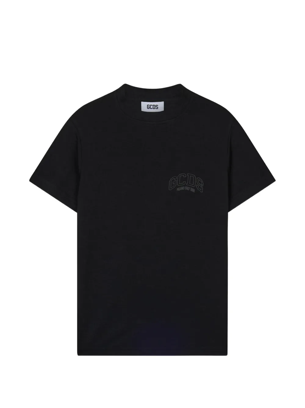 Gcds Logo-embroidered T-shirt In Black