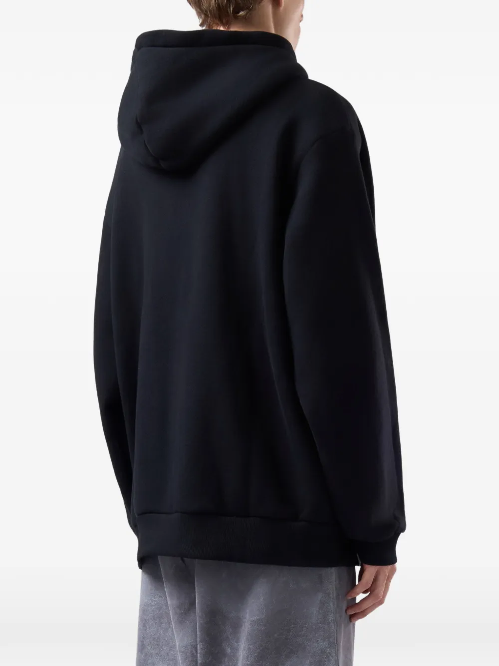 GCDS Gerafelde hoodie met uitgesneden details Zwart