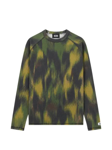 GCDS camouflage-pattern long-sleeve T-shirt