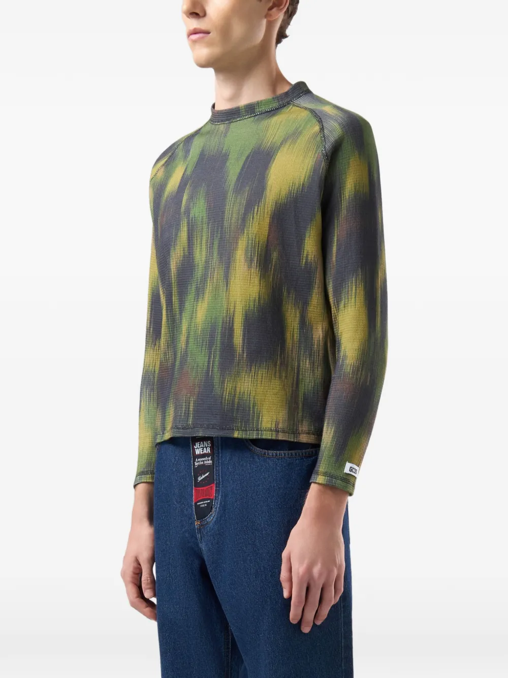 GCDS Overhemd met camouflageprint en lange mouwen Groen