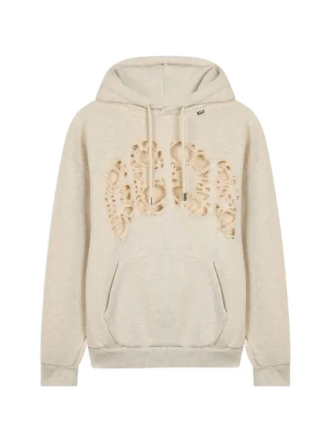 GCDS laser-cut logo hoodie