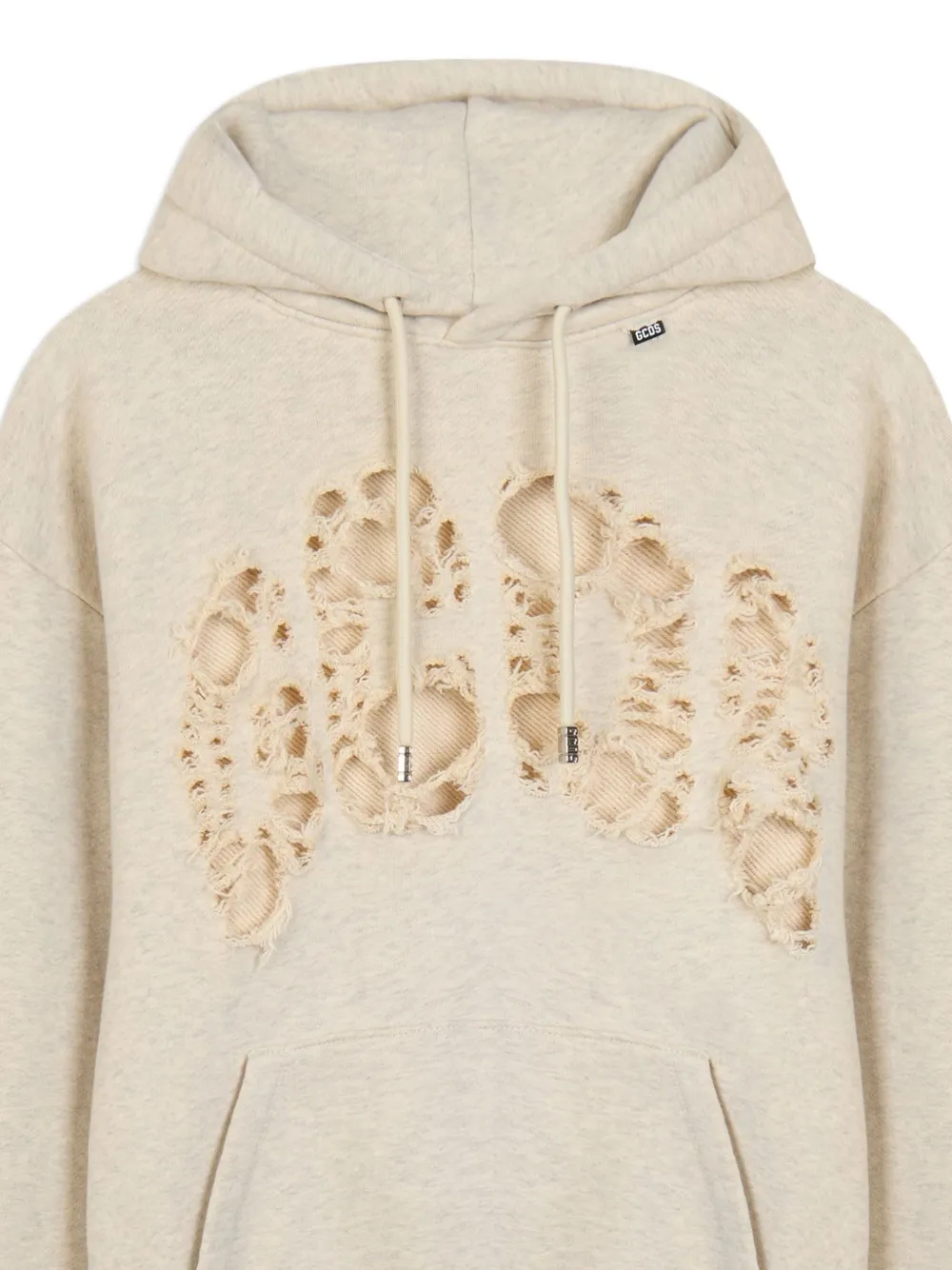 GCDS Hoodie met uitgesneden logo Beige