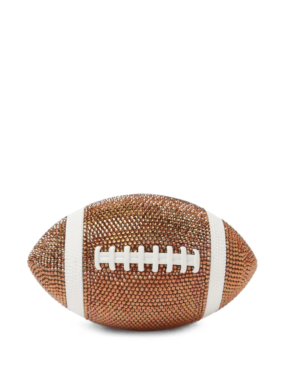 Judith Leiber crystal-embellished football clutch bag - Marrone
