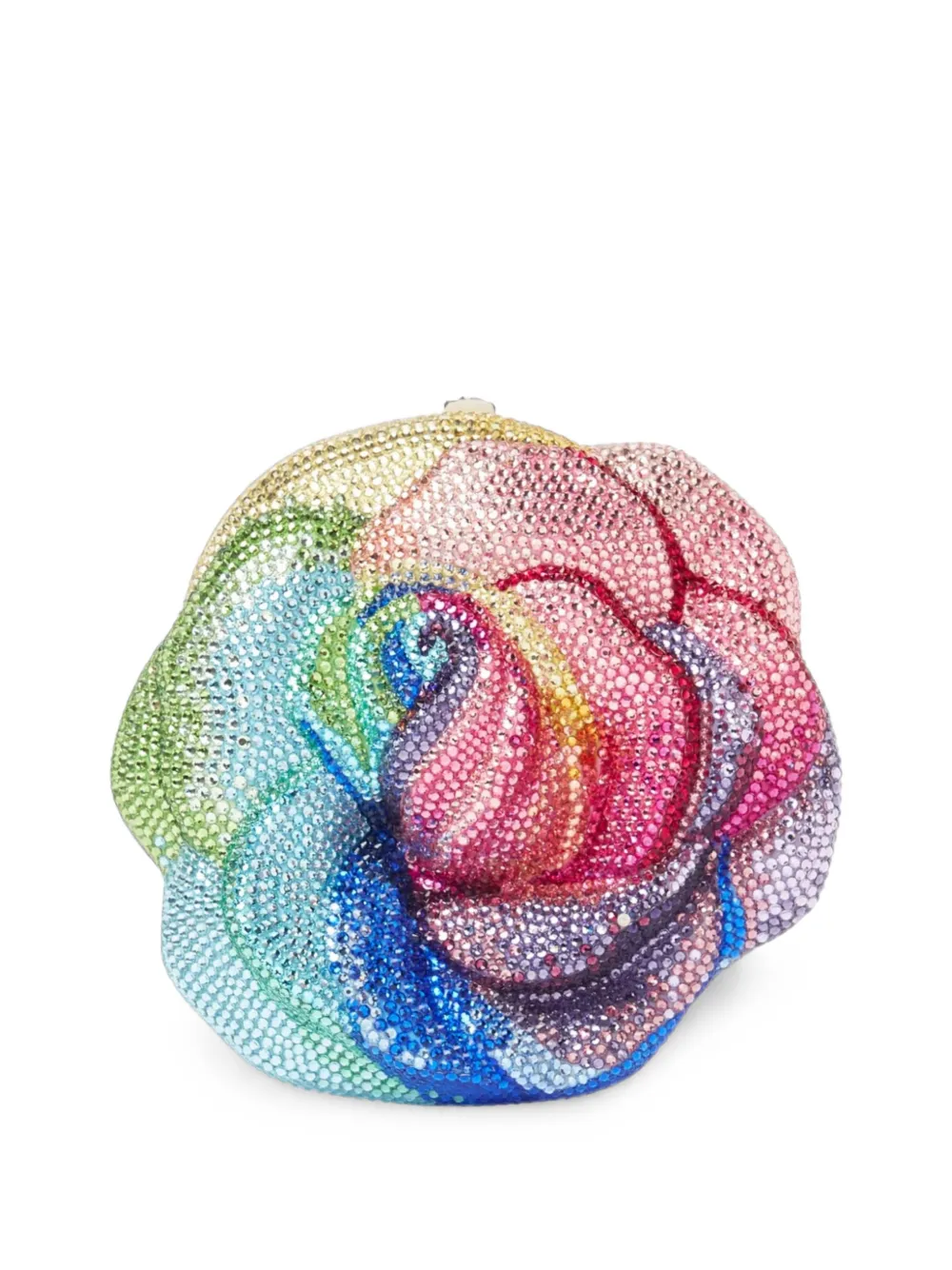 Judith Leiber Rose Celina crystal-embellished floral-shaped clutch bag - Rosa
