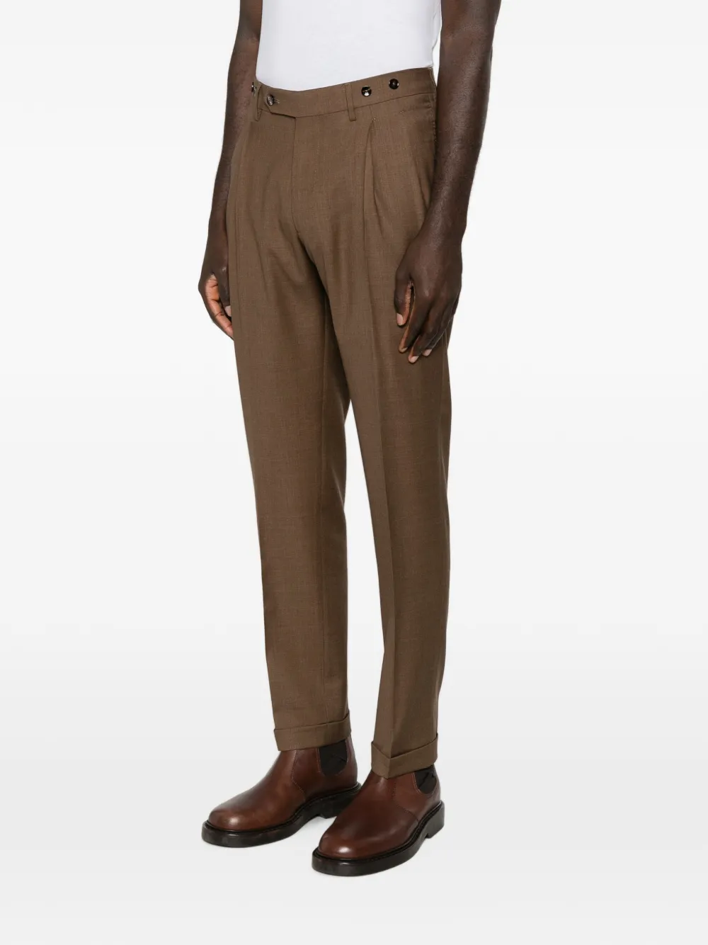 Berwich Pantalon met geplooid detail Bruin