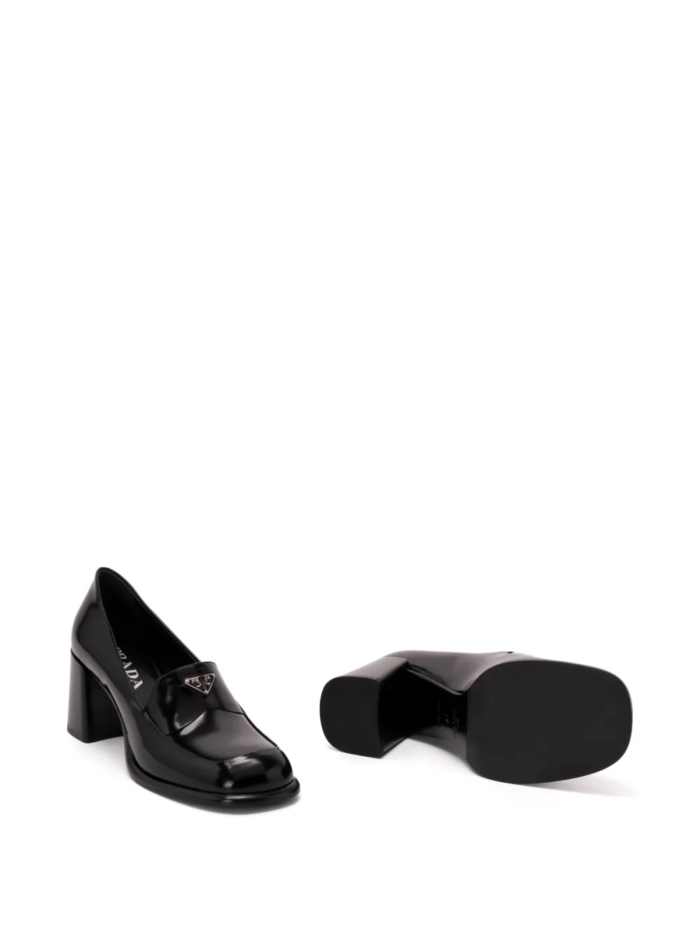 Prada brushed leather loafers Zwart