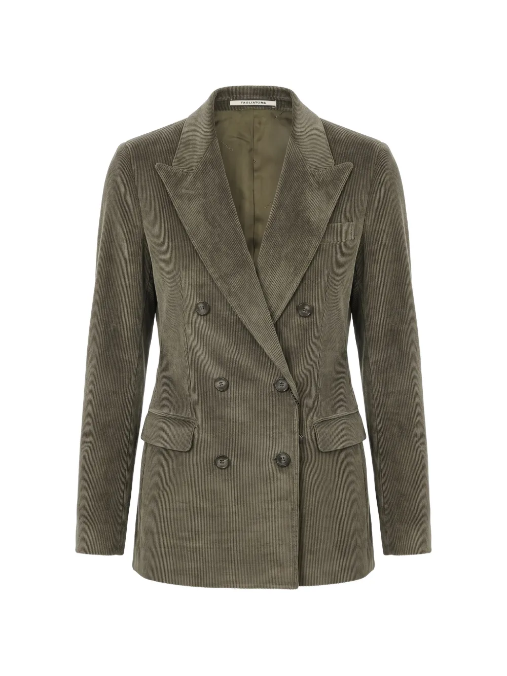 Tagliatore double-breasted corduroy blazer - Grün