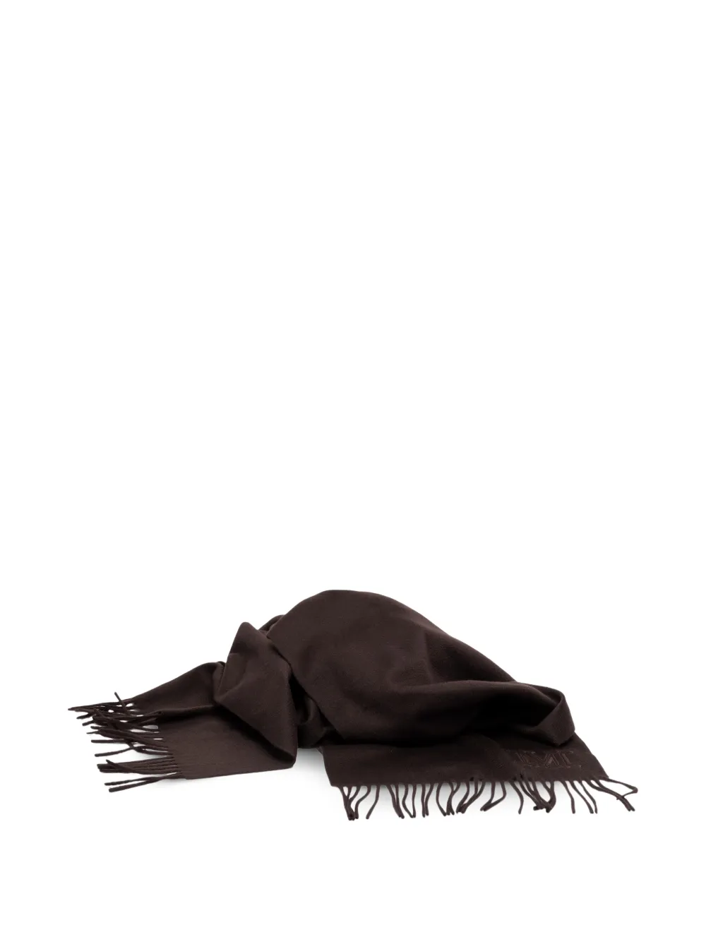 Max Mara monogram fringed scarf Bruin