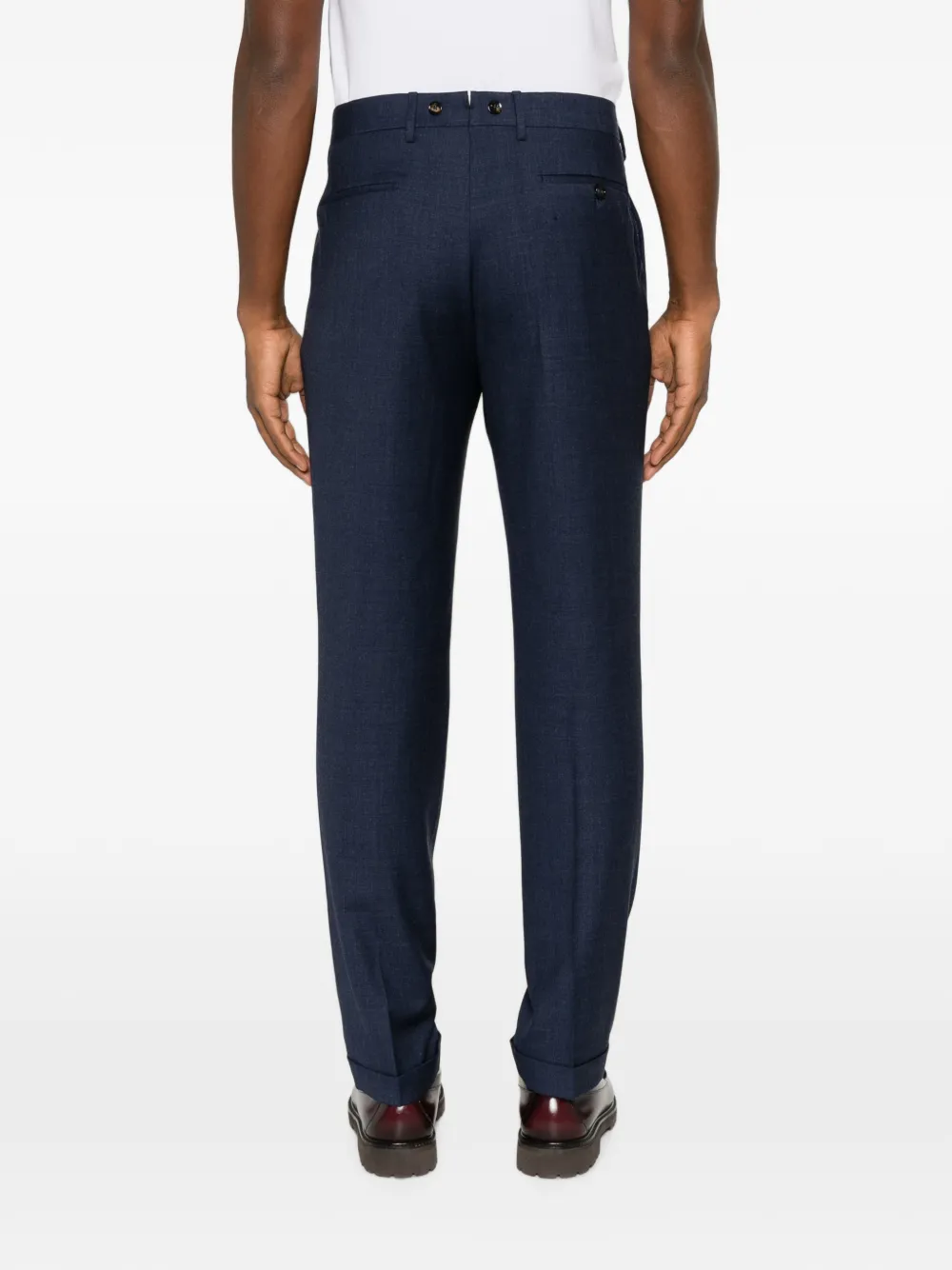 Berwich Wollen plooibroek Blauw