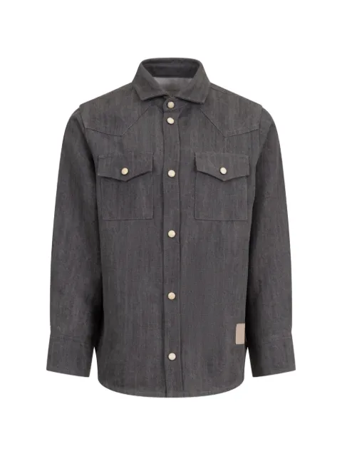 Eleventy Kids western-yoke flap-pocket shirt