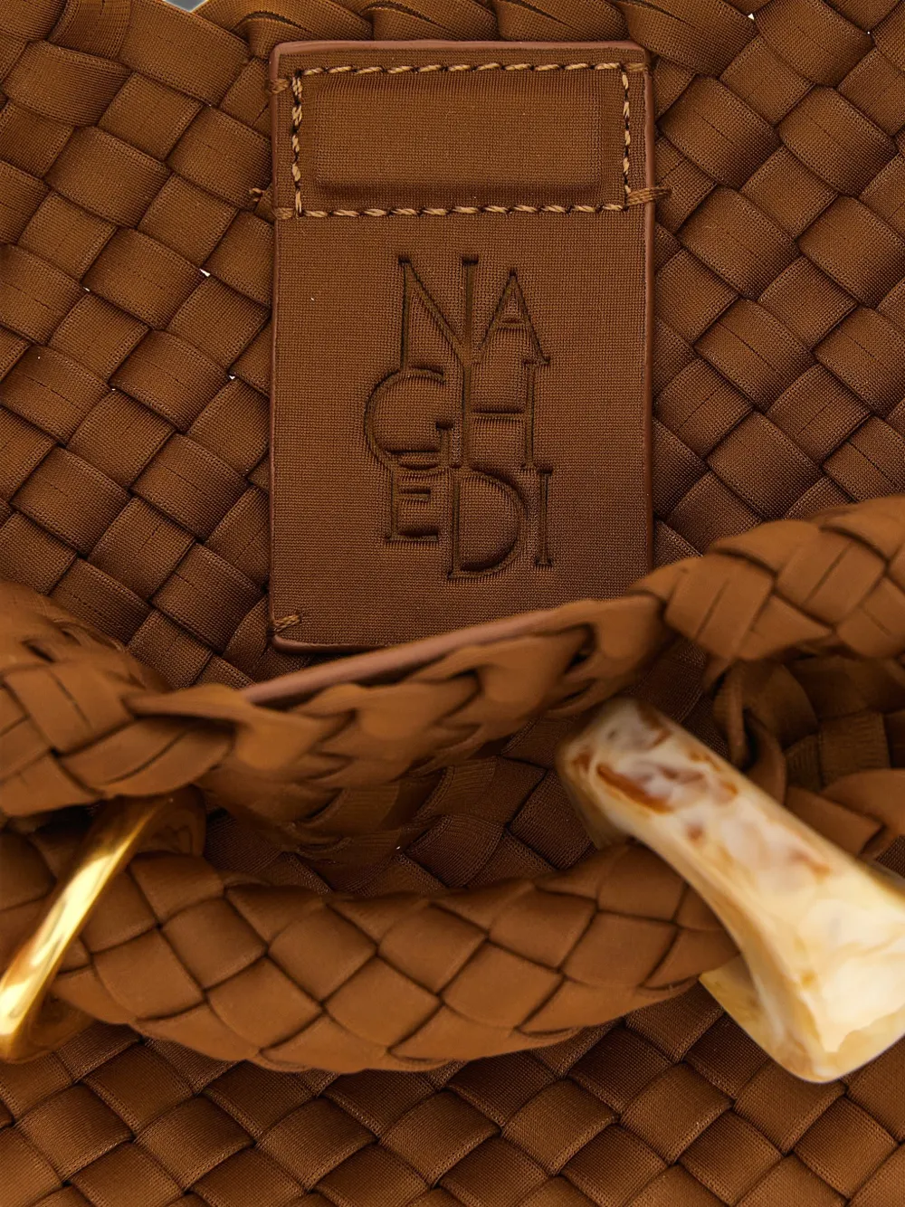 NAGHEDI Petit St. Barths geweven shopper Bruin