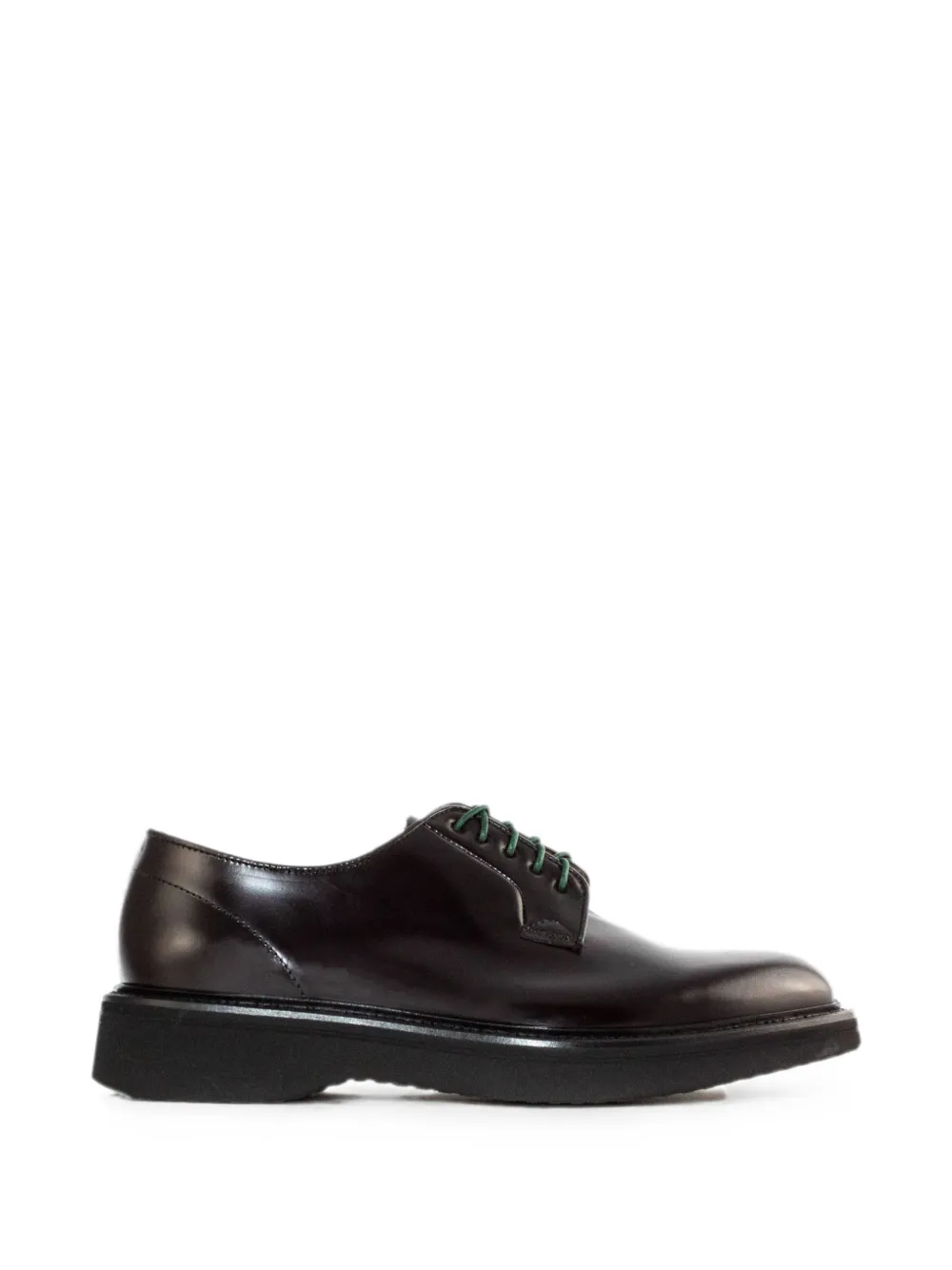 Green George leather derby shoes Zwart