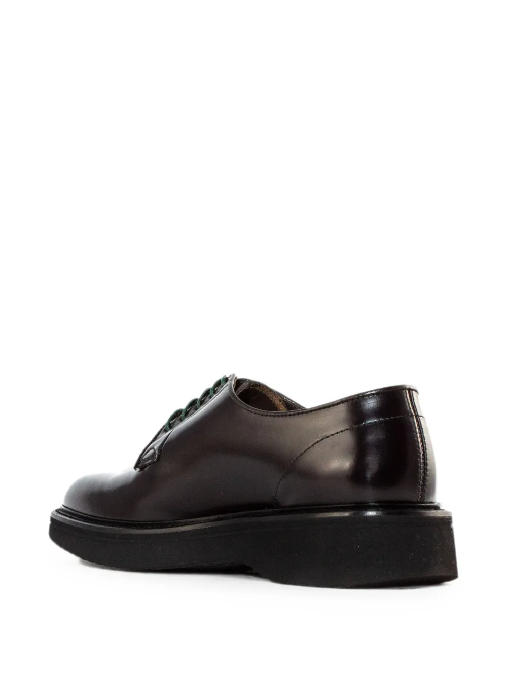 Green George leather derby shoes Zwart