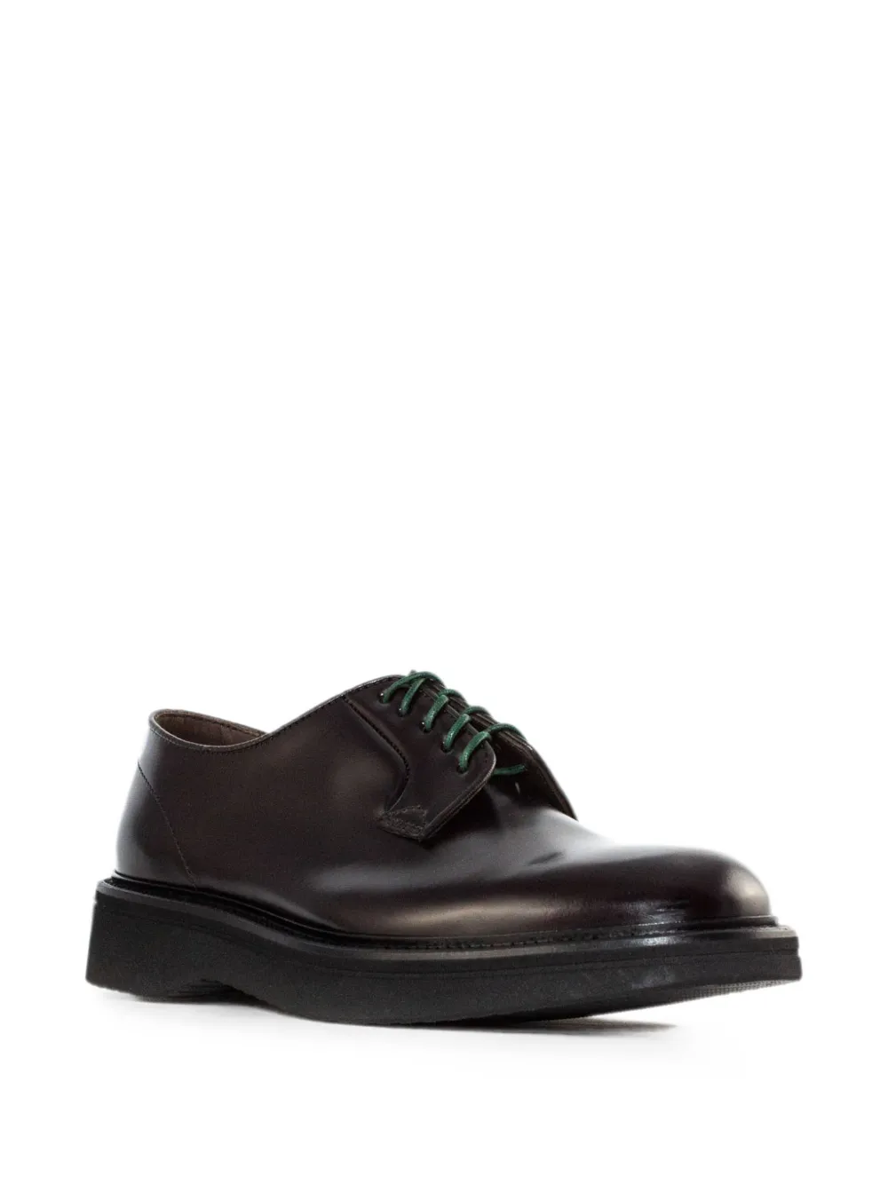 Green George leather derby shoes Zwart
