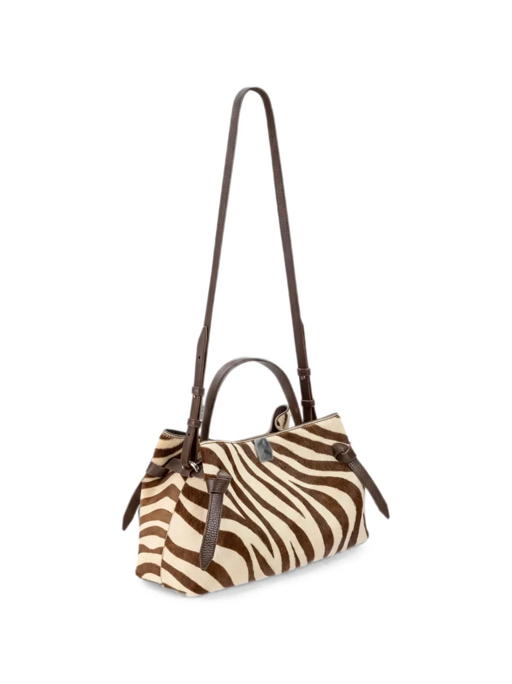 Yuzefi Gyoza shopper met zebraprint Beige