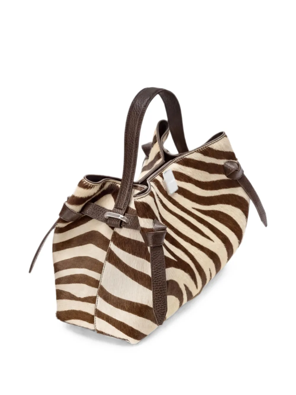 Yuzefi Gyoza shopper met zebraprint Beige
