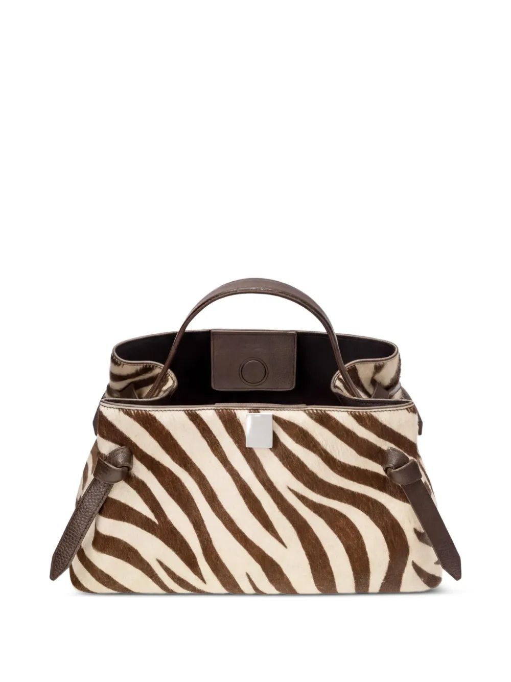 Yuzefi Gyoza shopper met zebraprint Beige